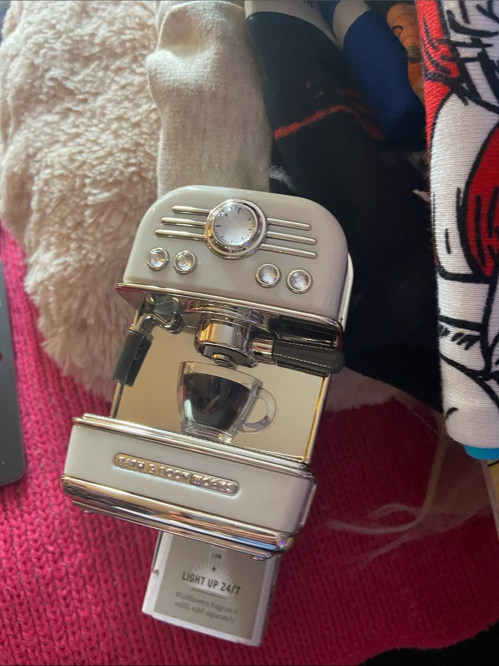 Vintage-Style Cream Espresso Machine Figurine light up wallflower